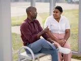 people at bus stop