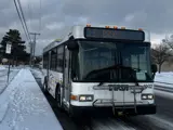Bus on snowy road